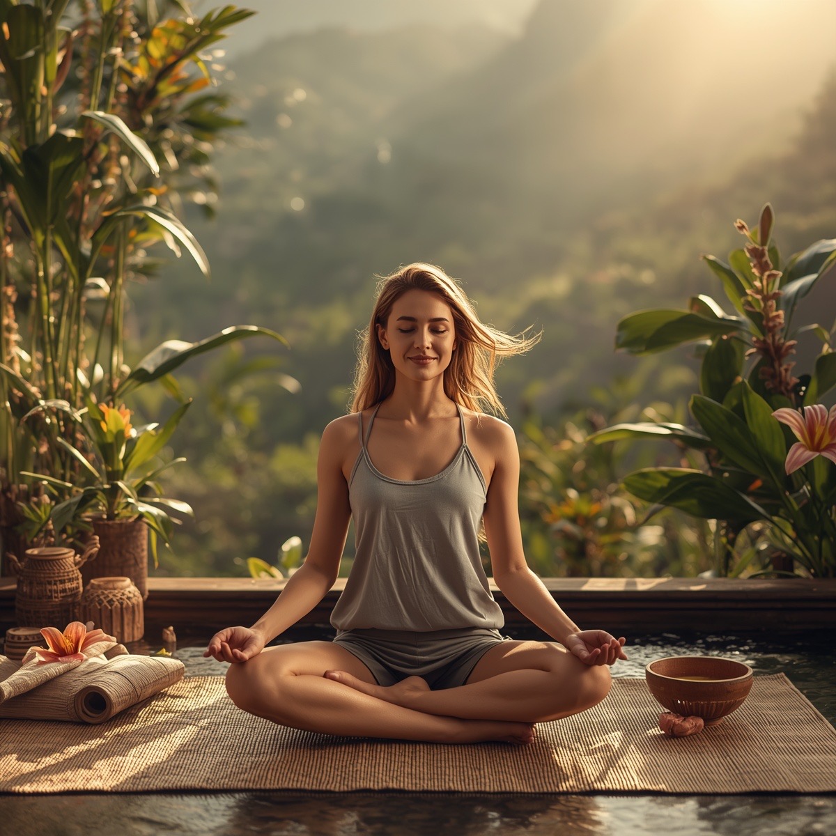Breathwork session in an open-air pavilion