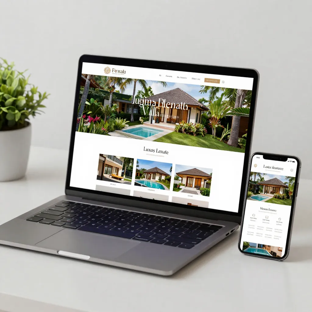 Luxury Bali villas real estate landing page design